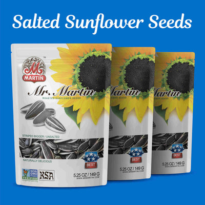 6 Packs of Mr Martin Roasted Unsalted Sunflower Seeds