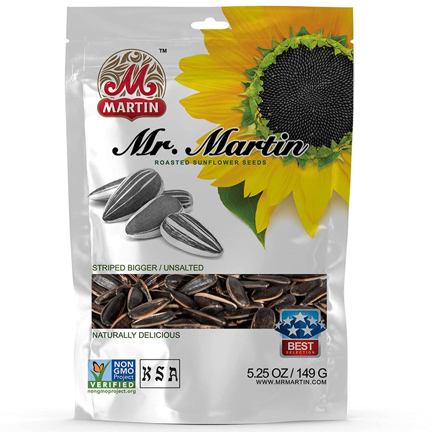 12 Bags of Mr. Martin Freshly Roasted Unsalted Sunflower Seeds.